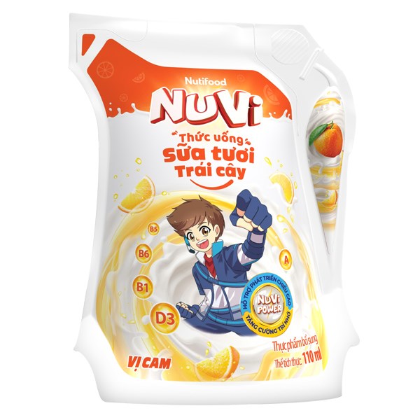 Sữa Tươi Trái Cây Nutifood Nuvi Hương Cam 110 Ml (Từ 2 Tuổi)