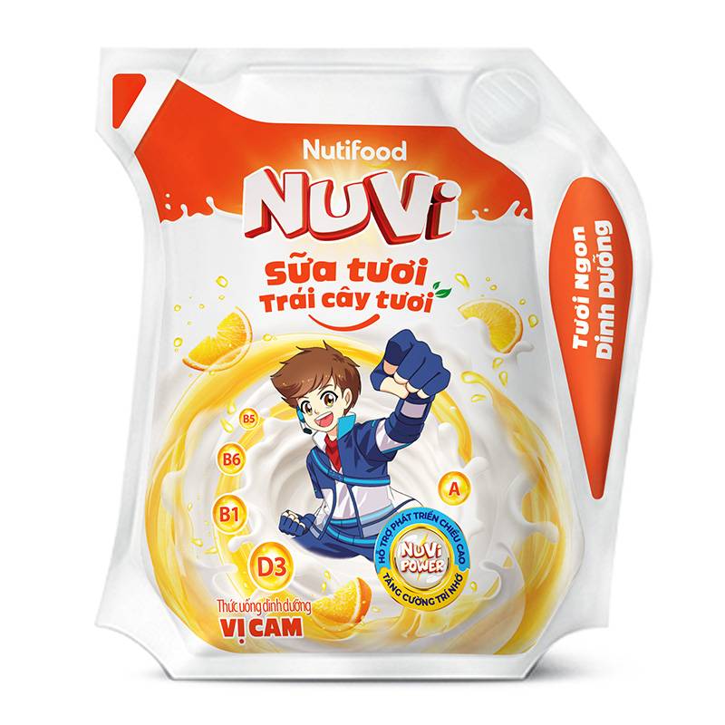 Sữa tươi trái cây tươi Nutifood NuVi hương cam 110 ml (từ 1 tuổi)