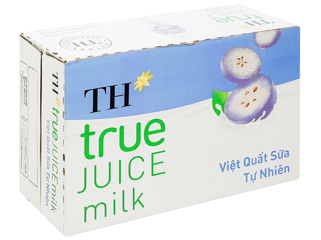 Thùng 24 chai nước uống sữa trái cây TH True Juice Milk hương việt quất 300ml 1