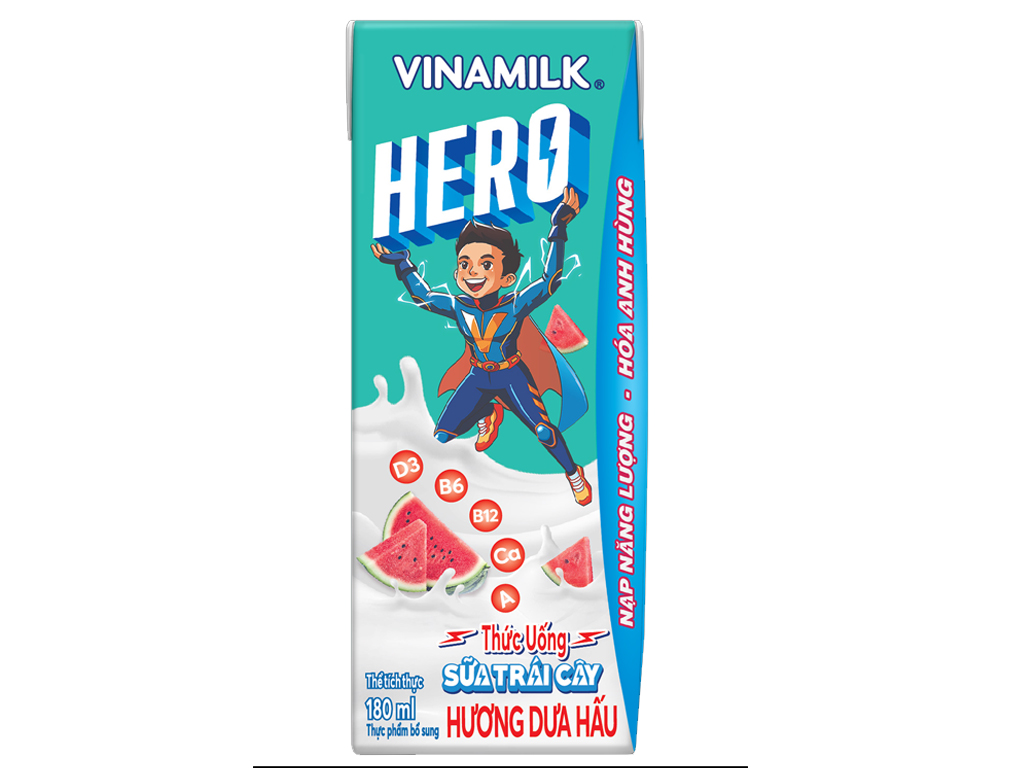 Sữa Vinamilk Hero hương dưa hấu 180ml | Bách Hoá XANH