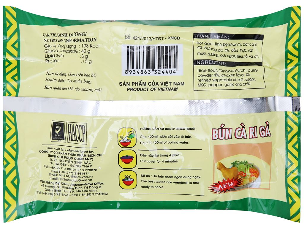 Mua Bun Ca Ri Ga Vina Bich Chi Goi 60g Gia Tốt Tại Bach Hoa Xanh