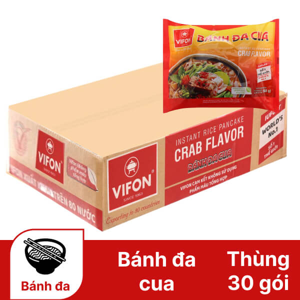 Thùng 30 gói bánh đa cua Vifon 60g