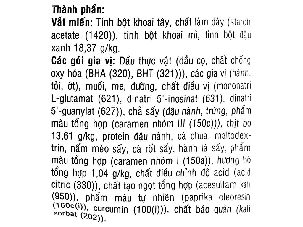Thùng 24 gói miến trộn Phú Hương vị bò chua 71g 6