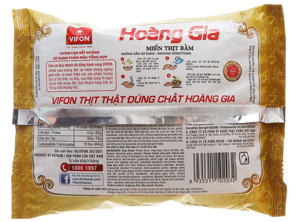 Miến thịt bằm Vifon Hoàng Gia gói 105g 3