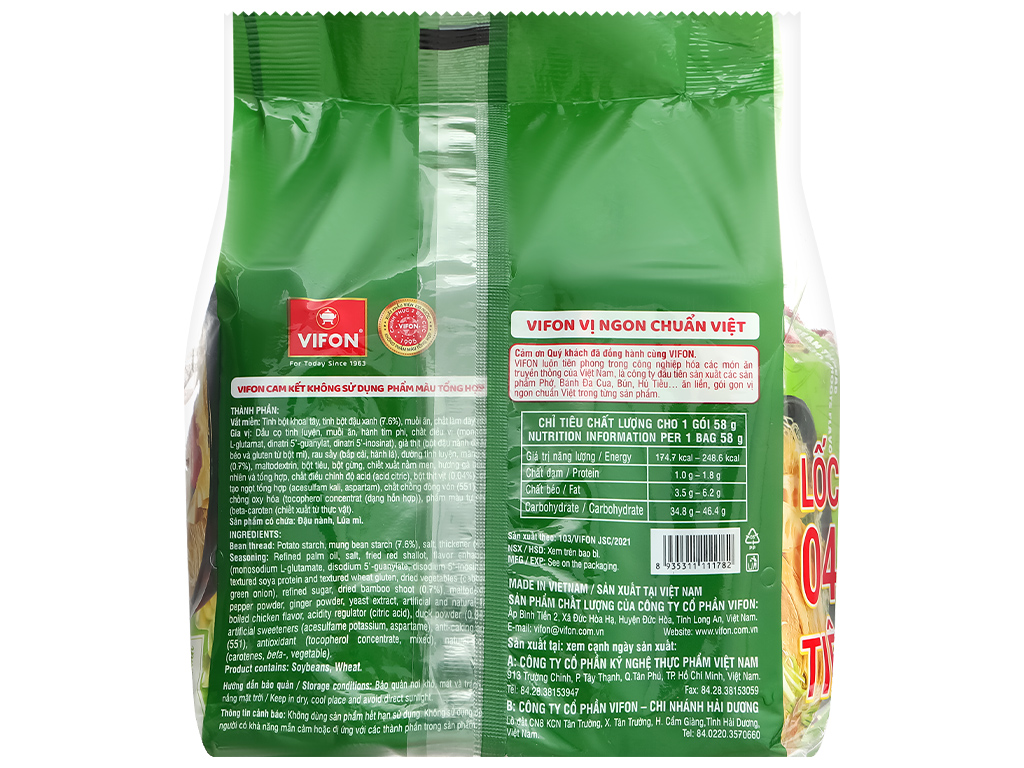 Lốc 4 gói miến măng vịt Vifon 58g 4
