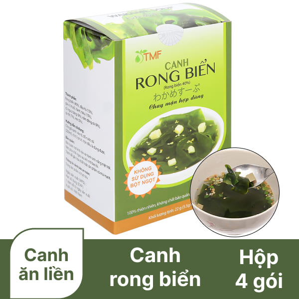 Hộp 4 gói canh rong biển Tâm Minh 5.5g
