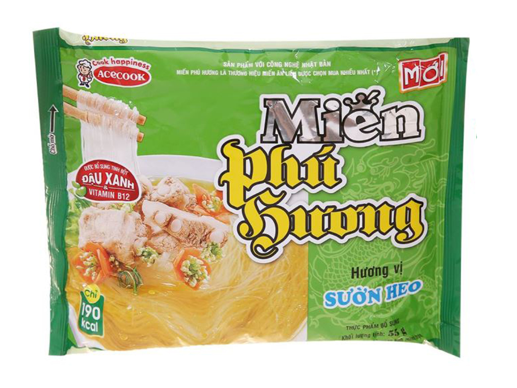 5 gói miến Phú Hương sườn heo 55g giá tốt tại Bách hoá XANH