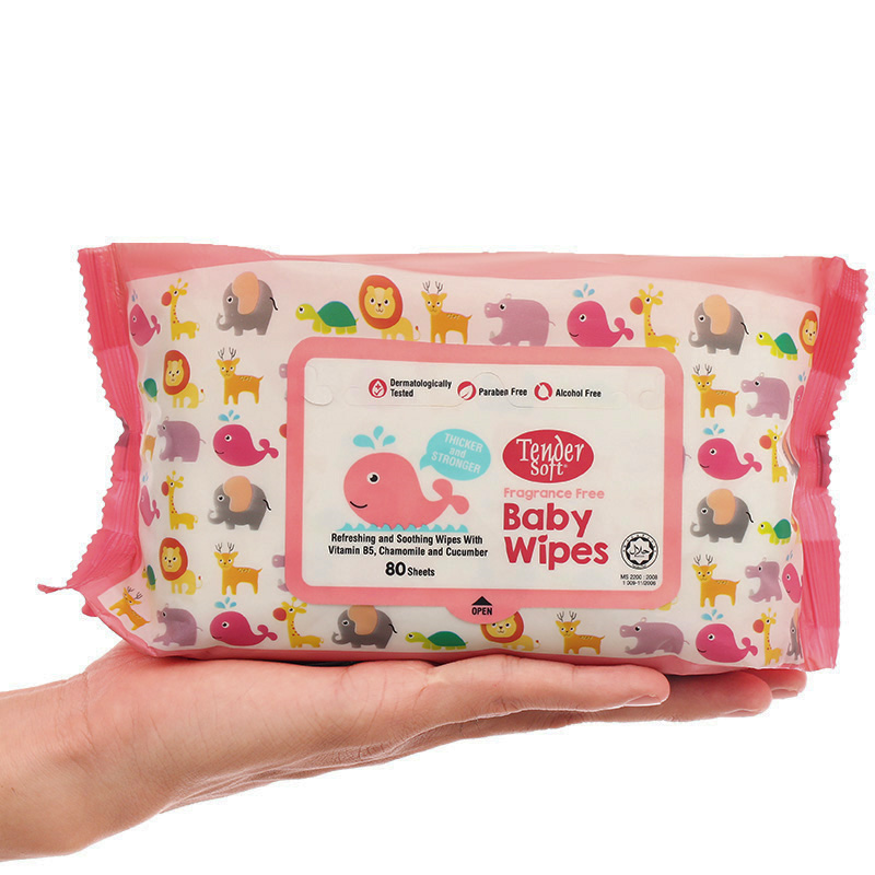 Khăn ướt Tender Soft Baby Wipes hương thơm nhẹ gói 30 miếng 20