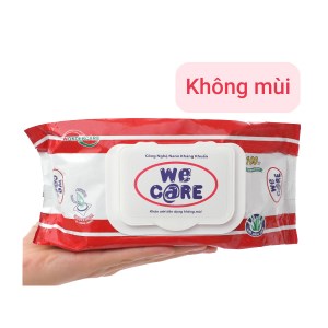 Khăn ướt We Care không mùi gói 100 miếng
