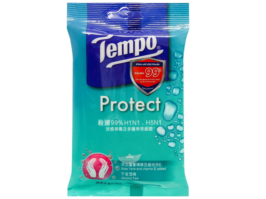 Khăn ướt Tempo Protect gói 10 miếng 1