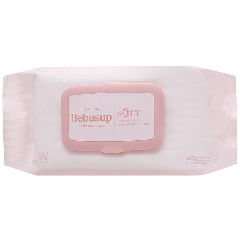 Khăn ướt Bebesup Soft hương tự nhiên gói 80 miếng - AVAKids.com