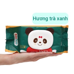Khăn ướt có nắp KinKin hương trà xanh gói 100 miếng