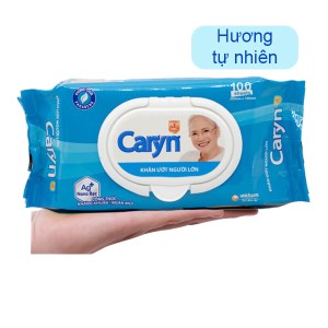 Khăn ướt người lớn Caryn kháng khuẩn ngăn mùi hương tự nhiên gói 100 miếng