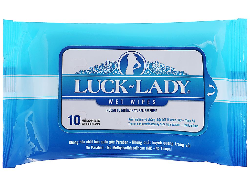 Khăn ướt Luck Lady hương tự nhiên gói 10 miếng 1