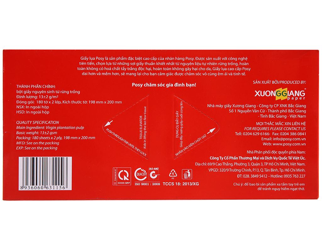 Khăn giấy lụa Posy 2 lớp hộp 180 tờ 3