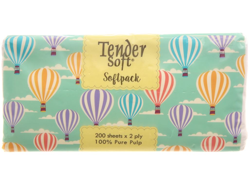 Khăn giấy Tender Soft Softpack 2 lớp gói 200 tờ 1