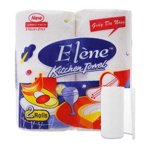 2 cuộn khăn giấy ăn đa năng Elène Kitchen Towel 2 lớp 140 tờ