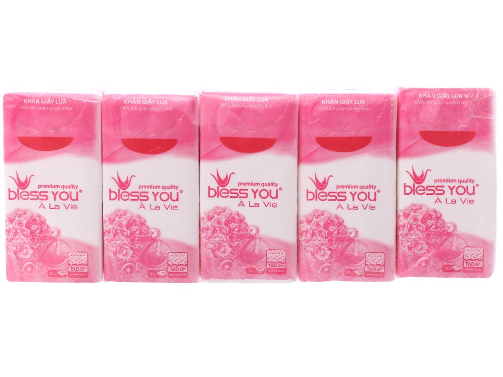 Khăn giấy lụa Bless You À La Vie 3 lớp 10 gói x 12 tờ 4