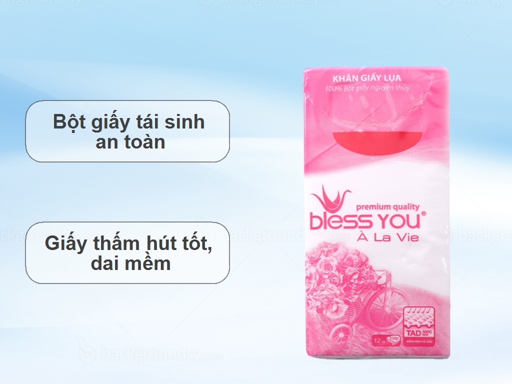 Khăn giấy lụa Bless You À La Vie 3 lớp 10 gói x 12 tờ 2