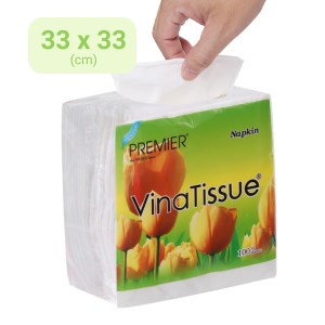Khăn giấy ăn PREMIER VinaTissue 1 lớp 100 tờ
