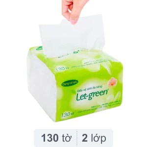 Khăn giấy rút Let-green 2 lớp 130 tờ (gói nhỏ)