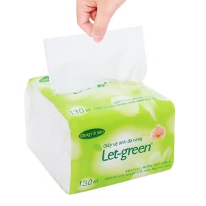 Khăn giấy rút Let-green gói 130 tờ (gói nhỏ)