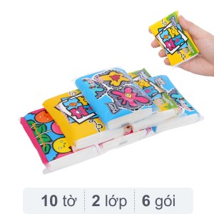 Lốc 6 gói khăn giấy bỏ túi Pulppy hương trái cây 2 lớp 10 tờ