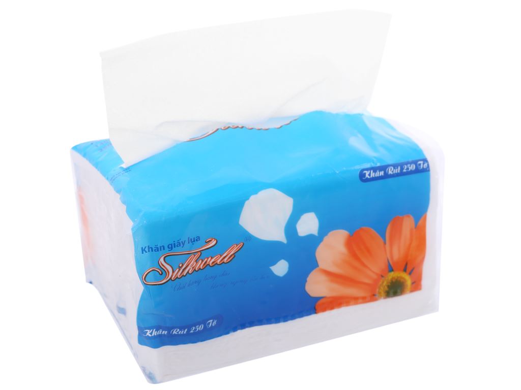 Khăn giấy lụa Silkwell 2 lớp 250 tờ 14x19.5cm 1