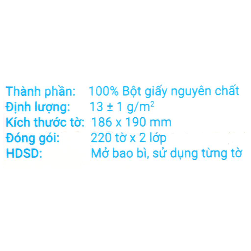 Gói 220 tờ khăn giấy lau mặt Puri không mùi 2 lớp 7
