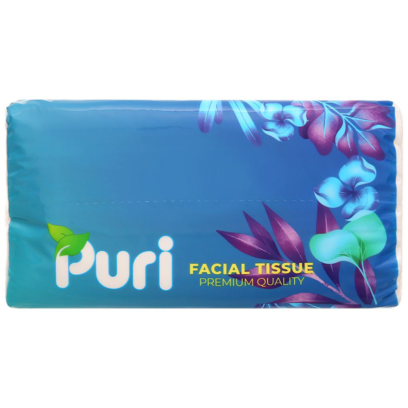 Gói 200 tờ khăn giấy lau mặt Puri không mùi 3 lớp 2