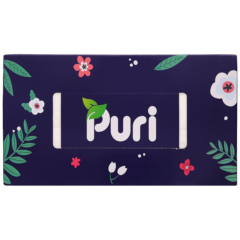 Gói 220 tờ khăn giấy lau mặt Puri không mùi 2 lớp 9