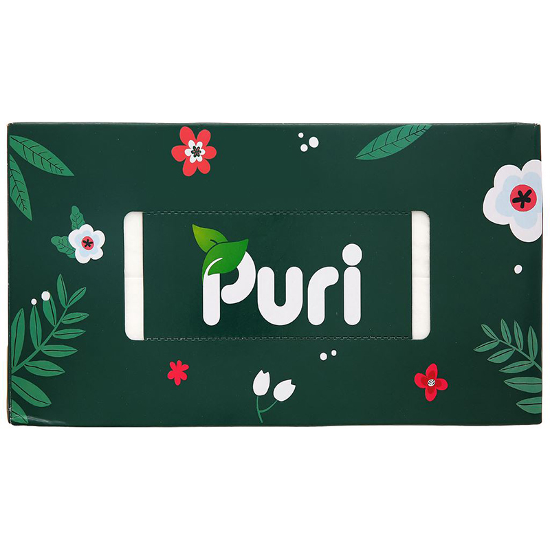Gói 220 tờ khăn giấy lau mặt Puri không mùi 2 lớp 14