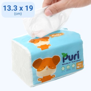 Puri 2 ply tissue paper pack of 250 sheets - random color delivery
