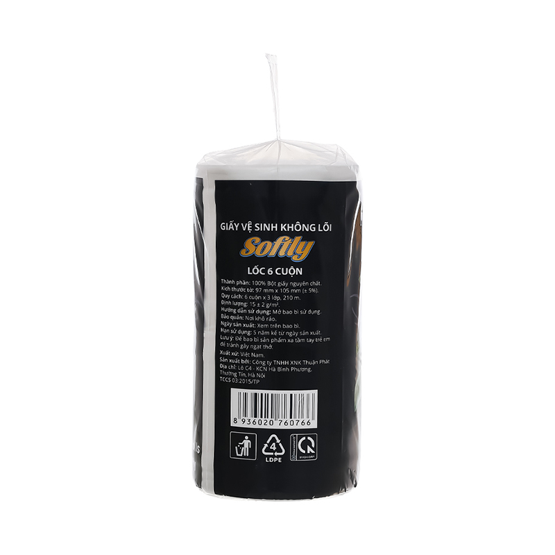 Lốc 10 cuộn giấy vệ sinh Softly không mùi 3 lớp 9