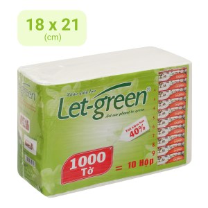 Khăn giấy lụa Let-green 2 lớp gói 1000 tờ
