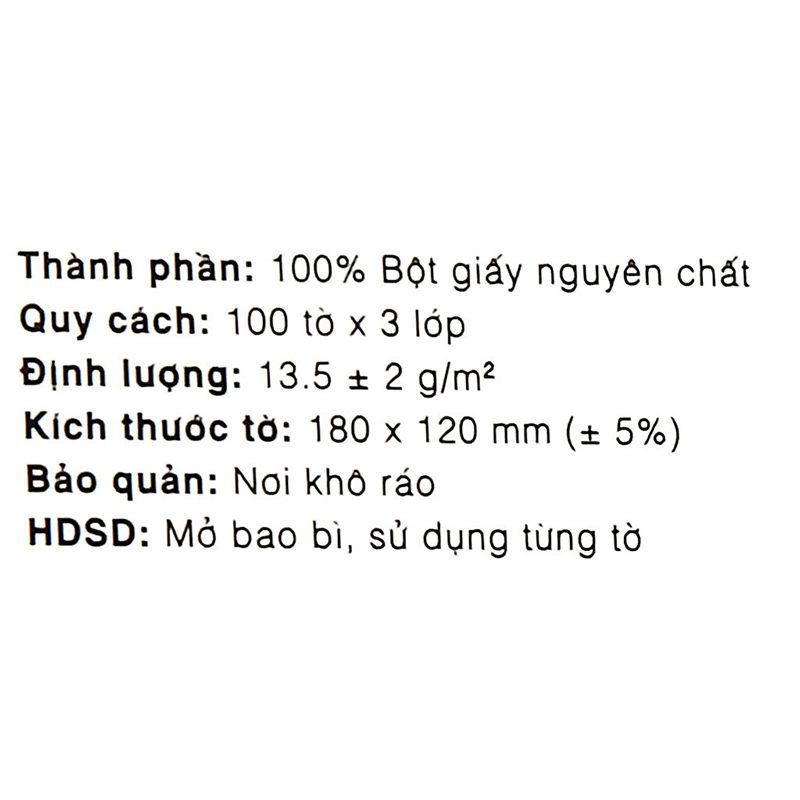Gói 100 tờ khăn giấy lau mặt Lency không mùi 3 lớp 7