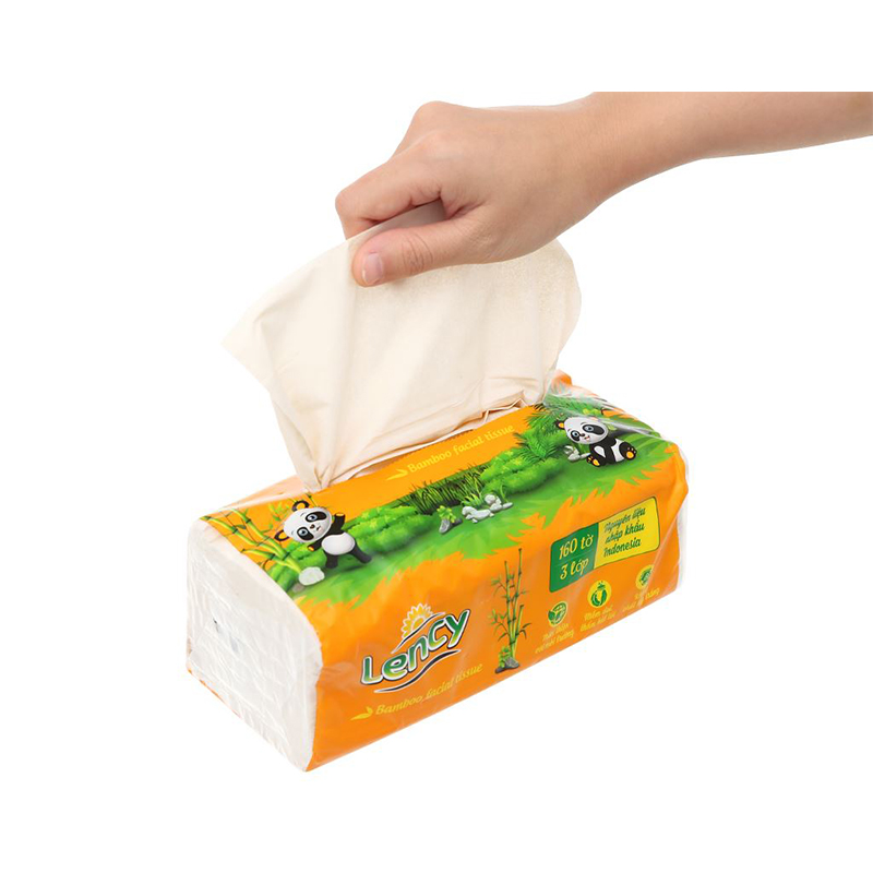 Gói 100 tờ khăn giấy lau mặt Lency không mùi 3 lớp 11