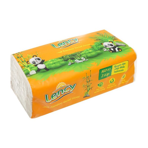 Gói 100 tờ khăn giấy lau mặt Lency không mùi 3 lớp 8