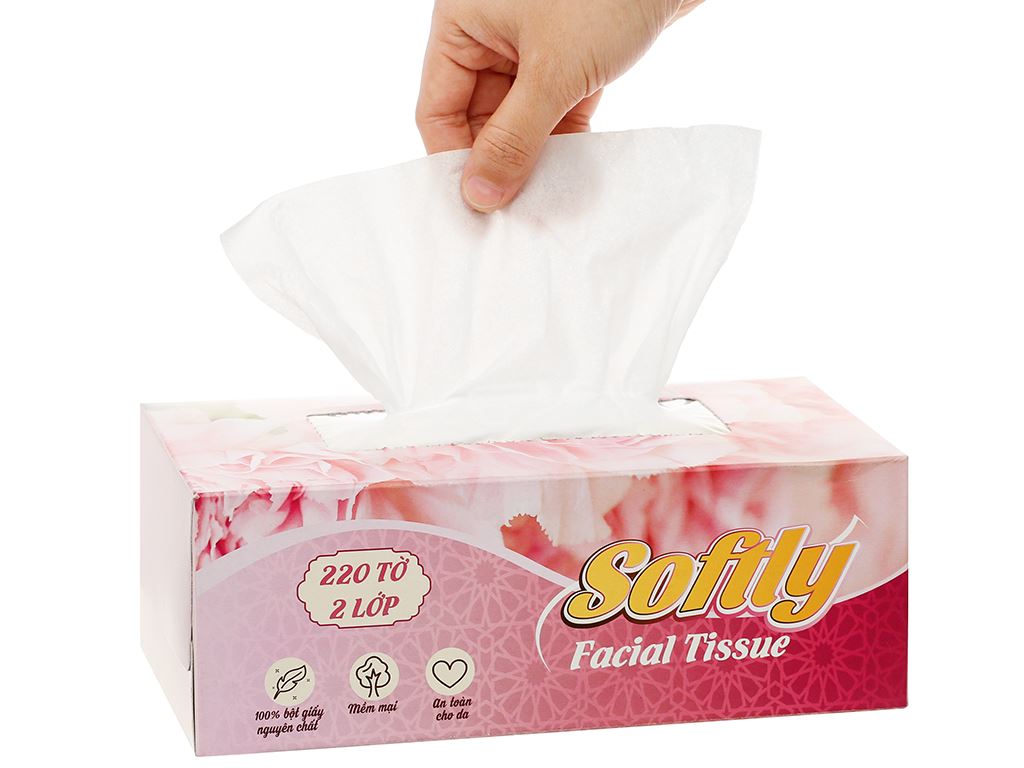 Khăn giấy lụa Softly 2 lớp 220 tờ 7