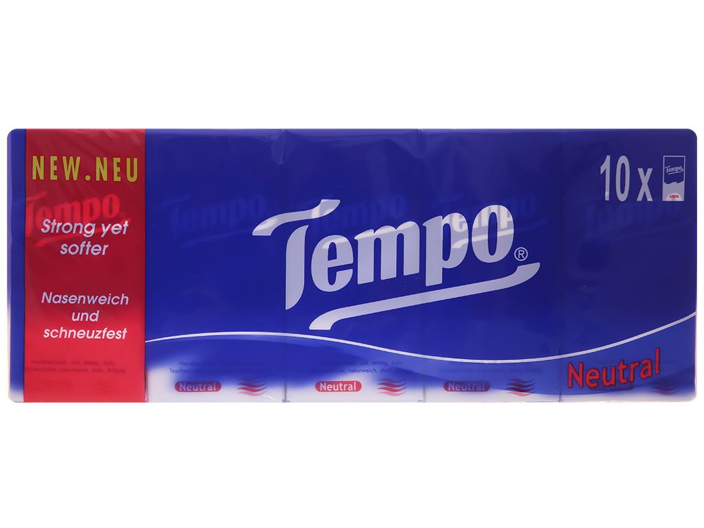 Lốc 10 gói khăn giấy bỏ túi Tempo không mùi 4 lớp 1