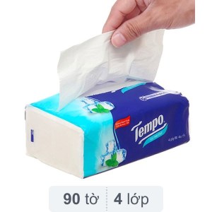 Khăn giấy rút Tempo hương bạc hà 4 lớp 90 tờ (16cm x 19.5cm)