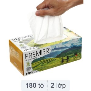 Khăn giấy lụa PREMIER 2 lớp 180 tờ lốc 3 tặng 2