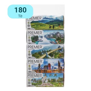 Khăn giấy lụa PREMIER 2 lớp 180 tờ lốc 3 tặng 2