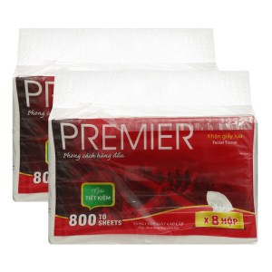 2 gói khăn giấy lụa PREMIER 2 lớp 800 tờ