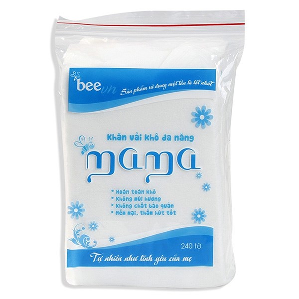 Túi 240 Tờ Khăn Vải Khô Đa Năng Mama Không Mùi