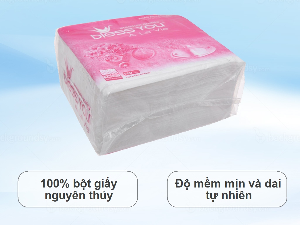 Khăn giấy ăn Bless You À La Vie 1 lớp 100 tờ 2