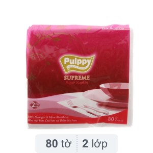 Khăn giấy ăn Pulppy Supreme 2 lớp 80 tờ