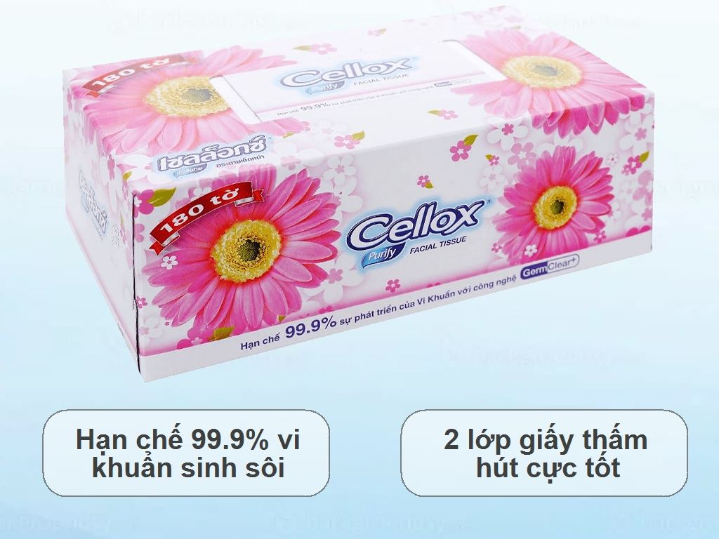 Khăn giấy Cellox Purify 2 lớp 180 tờ 2