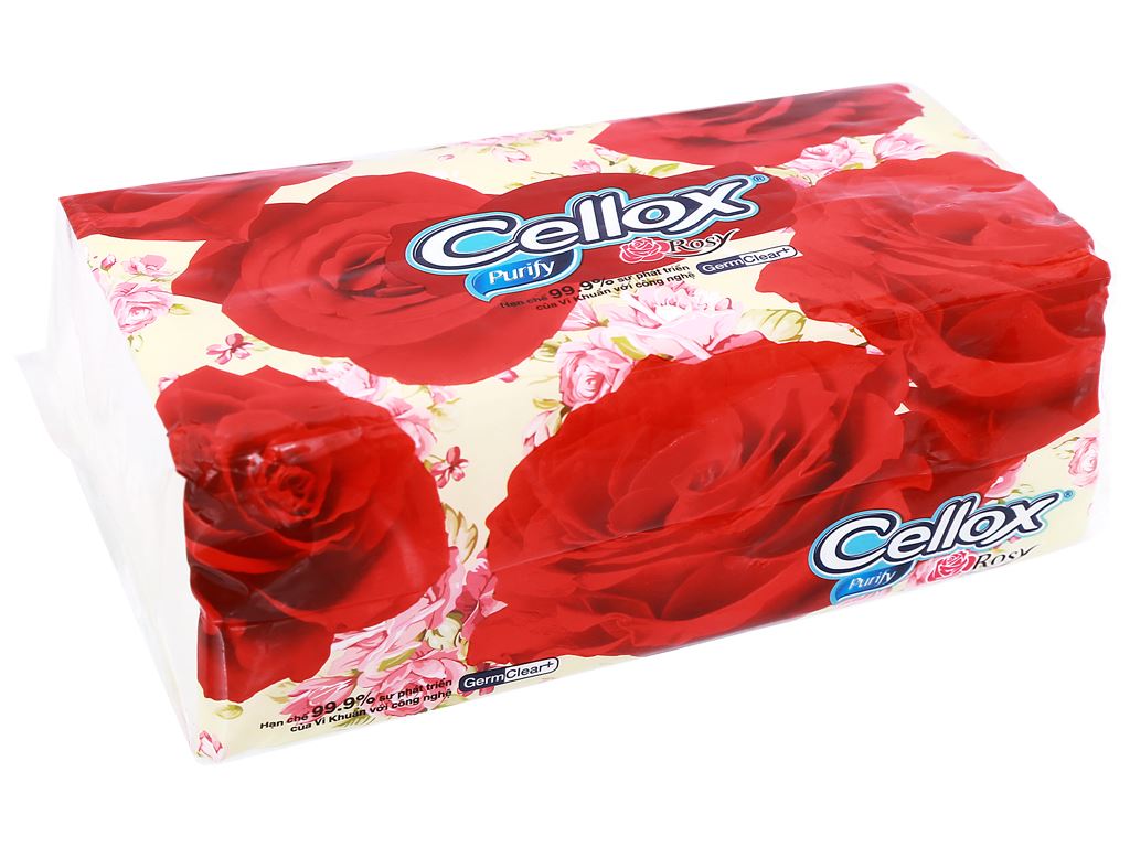 Khăn giấy ăn Cellox Purify Rosy 2 lớp gói 180 tờ 1
