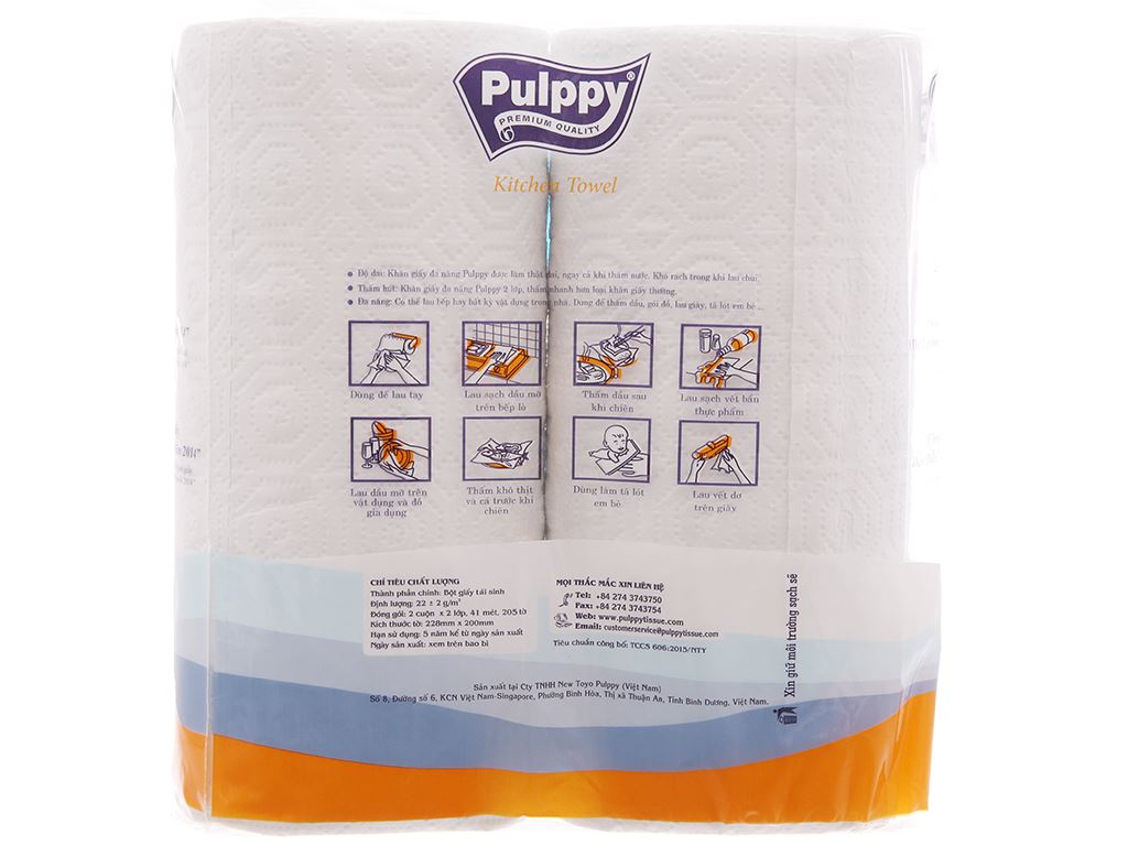 2 cuộn khăn giấy đa năng Pulppy 2 lớp 3